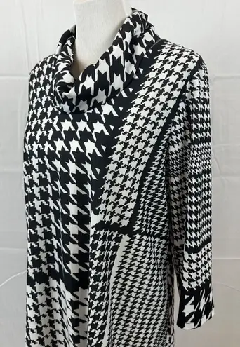 Allison Daley Women's Petite Houndstooth Turtleneck Tunic Blouse Top PL