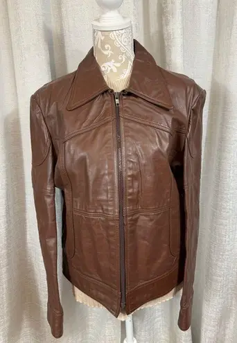 Brazilia by D&H women’s genuine leather jacket, size 42 in rich chocolate brown