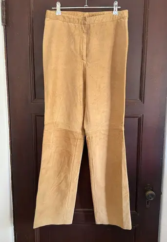 90s Vintage I.N.C | Camel Tan Suede High Rise Straight Leg Pants Leather Size 6