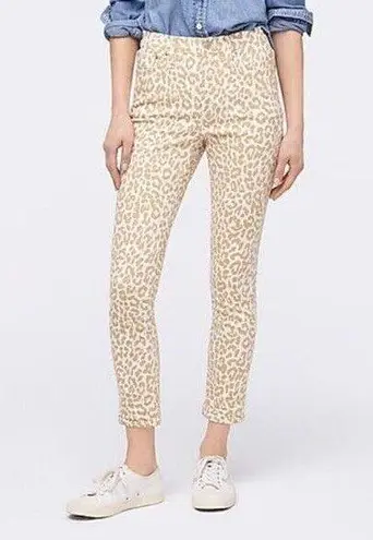 J. Crew Size 27 Jeans 10" High Rise Toothpick Animal Print Safari Leopard NEW