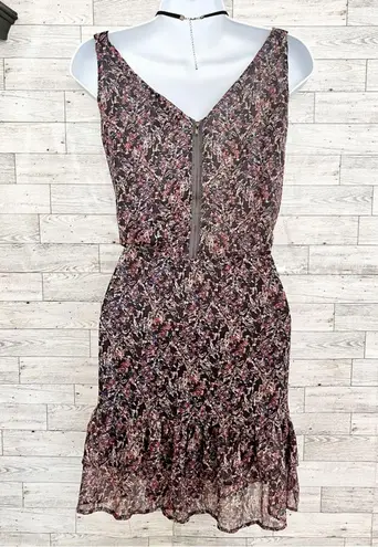 MYTH NYC Sleeveless Ruffle Mini Dress, M Gray Size M