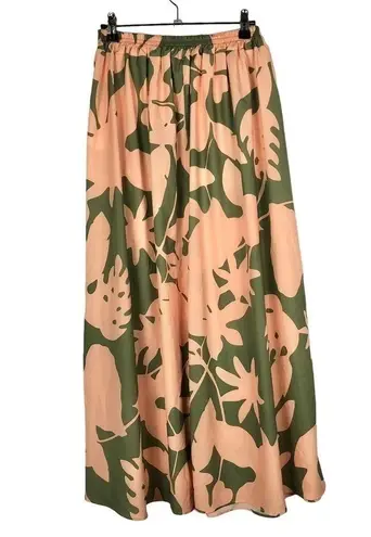 Boutique New Collection Green & Pink Floral Maxi Skirt S