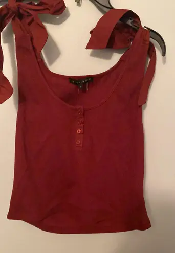 English Factory NEW Mixed Media Henley Tank in Maroon