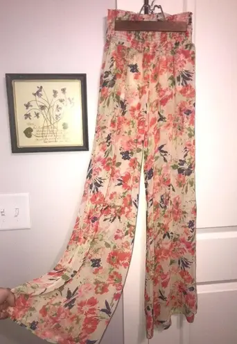 Sheer Floral Pants Multiple Size XS