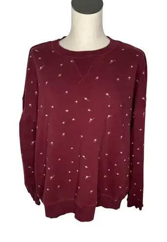 Lou & grey  deep burgundy sweatshirt with stars & shooting star print Size XXL - Image 1