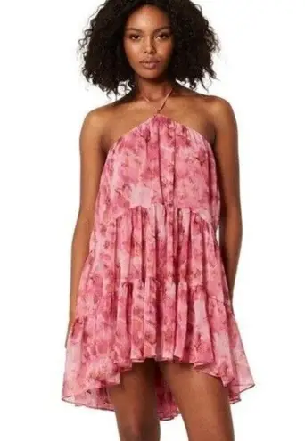 MISA Los Angeles NWT Sastra Mini Halter Dress Abstract Floral Size M