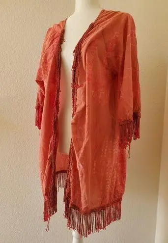 American Rag Cie Boho Kimono Open Front Fringe Cardigan Women’s S/M Tie Dye Size undefined