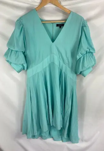 1. State Bubble Sleeve V Neck Dress in Blue River Size XL