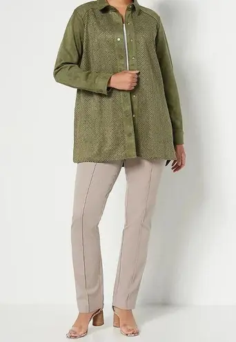 Isaac Mizrahi New Womens Live 0 T Tall 24/7 Straight Pant Stonewall Grey Tan