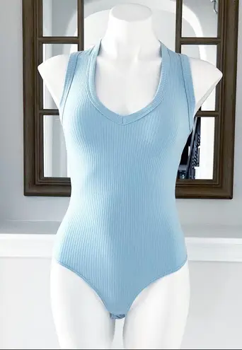 Drew Anthropologie’s Thong Bodysuit Ribbed V-Neck Top Size M NWT $136.00