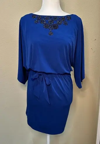 Trina Turk Beaded Cold Shoulder Tunic Dress - 8