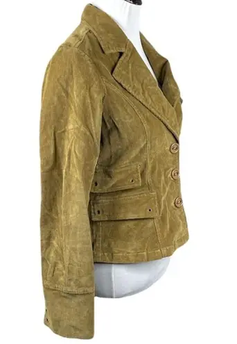 Tulle Corduroy Button Up Jacket, Pea Green, Greenish Brown, Medium Green