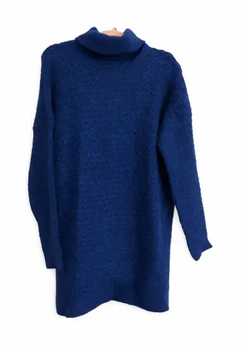 NWT Koton Royal Blue Shimmer Cowl Neck Tunic Sweater Size XL