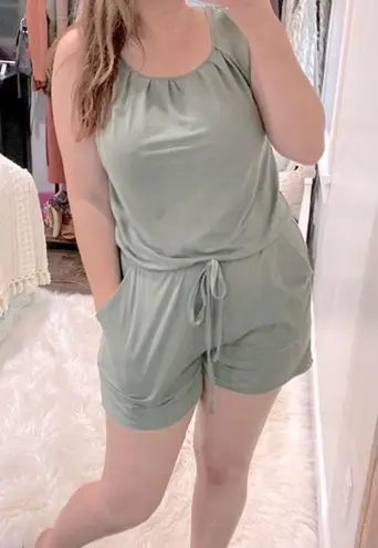 Zenana Outfitters olive green romper size medium