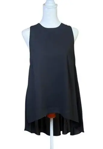 Aryeh Tunic Top Sleeveless Black Minimalist Lagenlook Boho High-Low Size Small