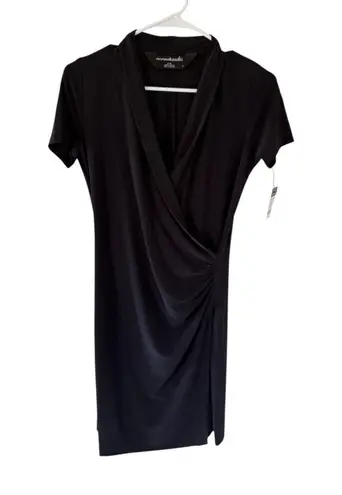 Norma Kamali NEW Black Short Sleeve Side Draped Dress