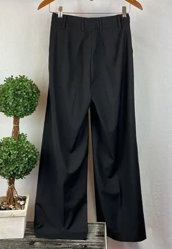 St. John Marie Gray Wide Leg High Waist Black Trouser Pants 2