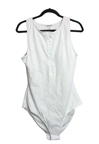 ANDIE NWT White Ribbed Knit Sleeveless Scoop Back Malibu One Piece Swimsuit XLT