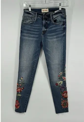 Driftwood BOHO Free people Classic Fit Floral Embroidery Jackie Jeans Size 25•28