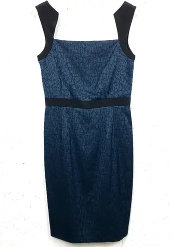 Jay Godfrey Womens Sheath Dress Geometric Strap Cocktail Party Blue Black Size 8