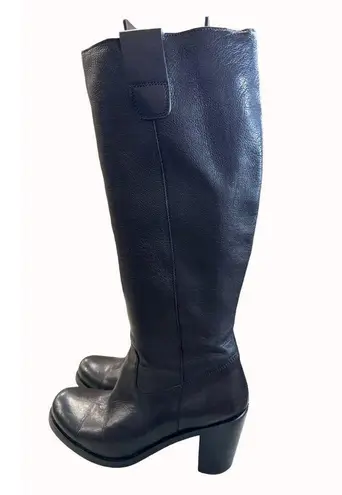 Boemos women’s Italian made black leather below knee boots 6.5 SKU 5551