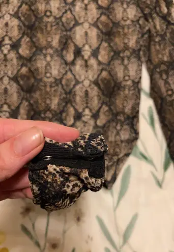 AQUA Mockneck snakeskin mesh bodysuit