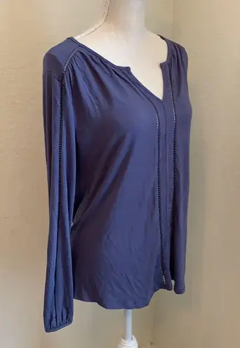 Max jeans Nightshadow Blue Long Sleeve Top Size Small