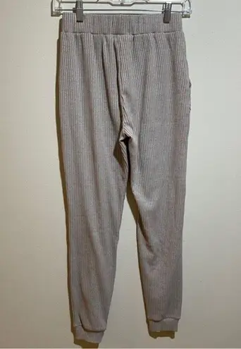 All Fenix Leo Ribbed Lounge Pull On Jogger Pants Oatmeal Tan Beige Comfy Size XS - Image 8