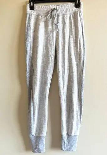 Beyond Yoga Striped Fleece Jogger Pant Athletic Womens Size S Heather Grey/Ivory