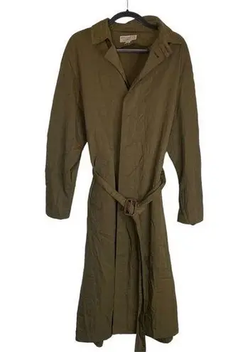 Banana Republic Vintage 1980s  Safari Trench Coat Olive Green Size Medium