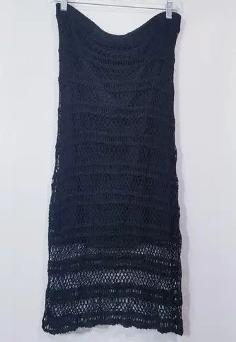 Emma James Black Crochet Knit Midi Skirt