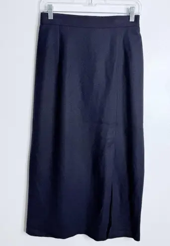 Sag Harbor Sag & Harbor Wool Midi Skirt Lined In Navy Size 10 Front Side Slit