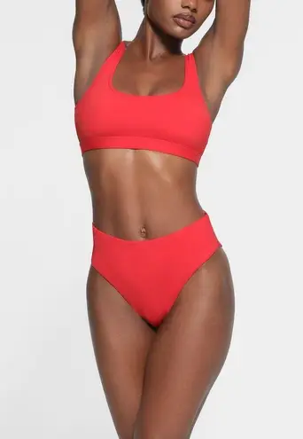 SKIMS Signature Swim Mid Waist Bottom Ruby Size XXS
