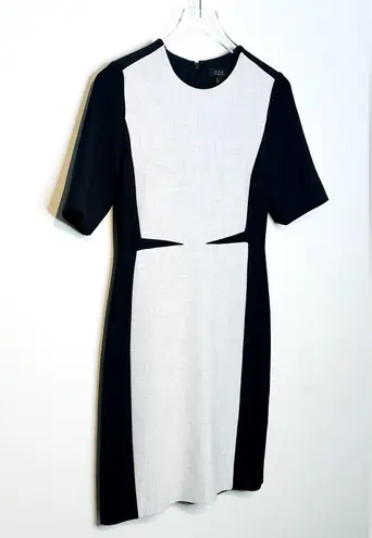 COS Navy Blue Gray Stretch Midi Shift Dress Size 6