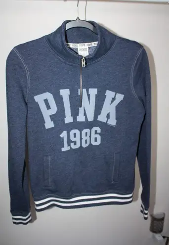 Pink Victoria's Secret 1986 Tops Women's Half Zip Pullover Sweatshirt Blue XS