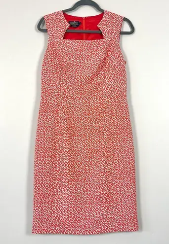 Pendleton Sheila Print Sheath Dress in Poppy Red/Oxford Tan Geo Print Size 4