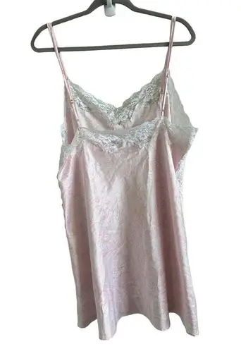 Ralph Lauren Elegant Lauren by  Pink Lace Trim Chemise - Size XL