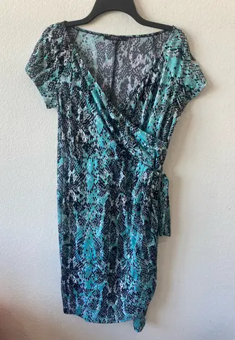 Tiana B Studio Tiana Snakeskin Wrap Dress Size M