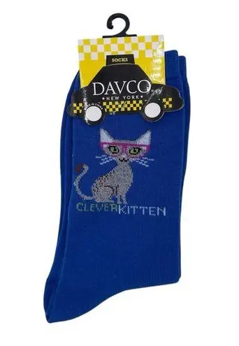 NEW Davco New York Clever Kitten Novelty Crew Socks Women's Size 9