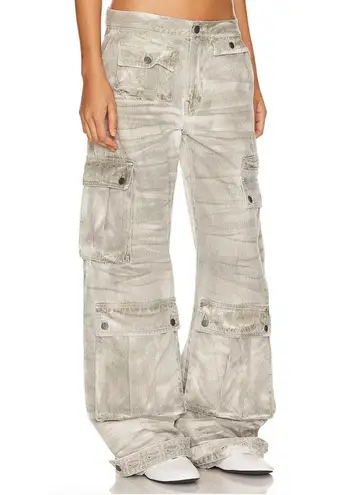 GRLFRND Camo Cargo Jean Grey SIZE 23 Camoflage Slouchy Low Rise Baggy $295 NEW