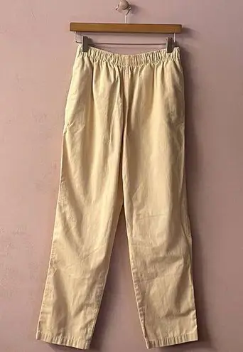 Vintage Land's End Light Yellow High Waisted Straight Leg Pants Size 10 Reg EUC