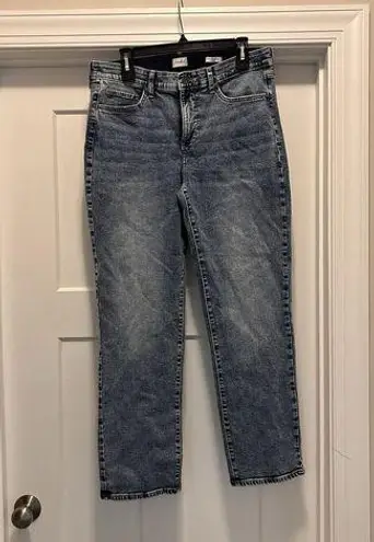 Wonderly Mid Rise Straight Women's Jeans 12S Acid Wash 5 Pockets Denim Stretch