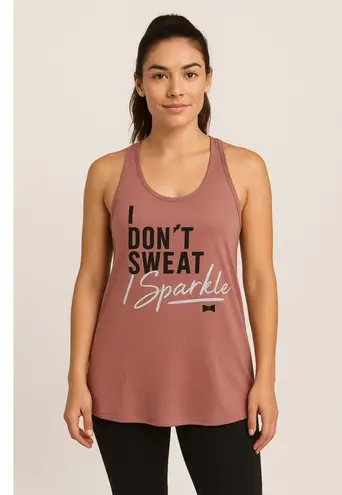 LadyBoss Swag Racerback Tank I Don’t Sweat I Sparkle XL Pink