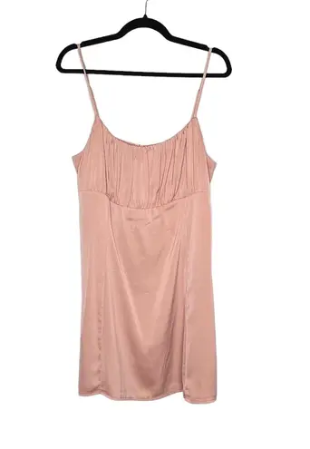 Lulus Lulu’s Women’s Sweet Celebrations Light Blush Satin Sleeveless Mini Dress XL