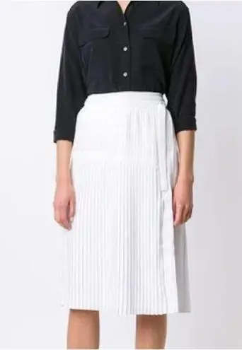 Altuzarra Mayumi white pleated side tie skirt Size 4