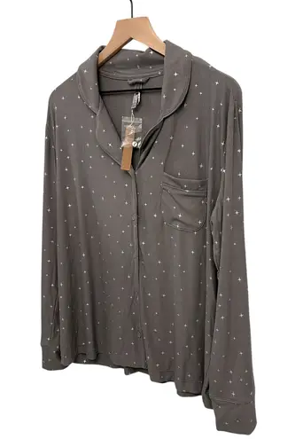 SKIMS Soft Lounge Pajama Top Sparkle Pajama top Sold out Grey size LargeNWT