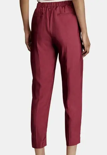 Lauren Ralph Lauren LRL women's burgundy twill crop silky casual / dress pants Red Size 12