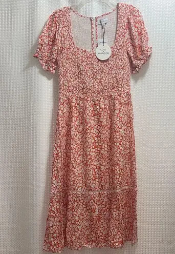 Lost + Wander Sweet Summer Daze Midi Dress Red Floral NWT Size M