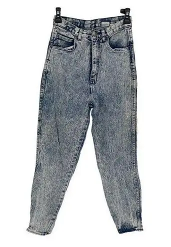 Vintage Pure Jeans Wear Womens High Rise Notched Hem Bow Acid Wash Jeans Blue Sz Size undefined