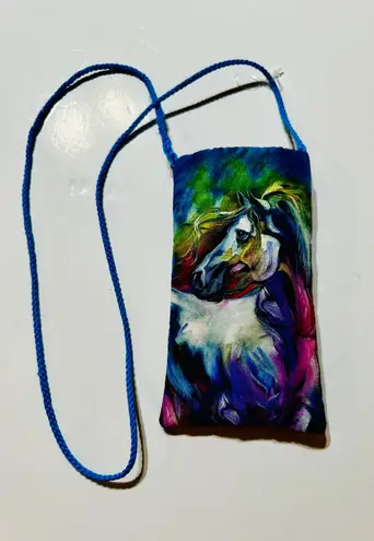 Designer hand painted silk crossbody phone glasses pouch bag crossbody New Multiple